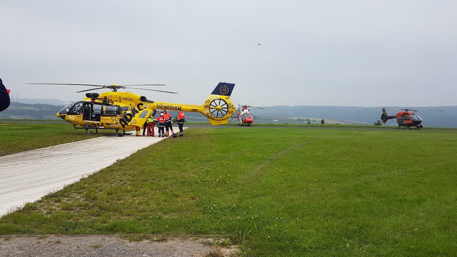 Rettungshubschrauber ADAC Ahrtal-Einsatz