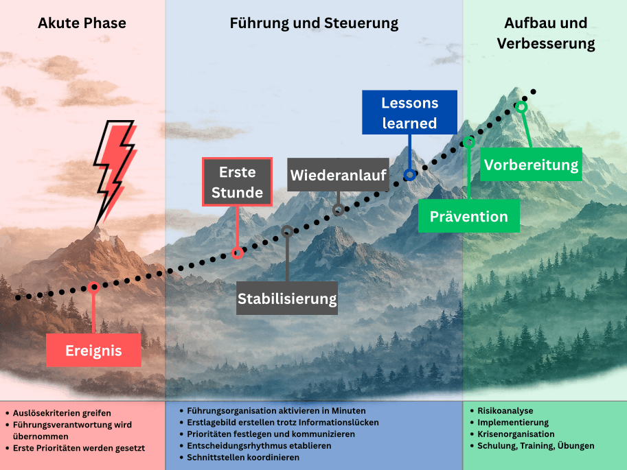 Phasen des Krisenmanagements – Vorbeugung, Bewältigung, Nachsorge